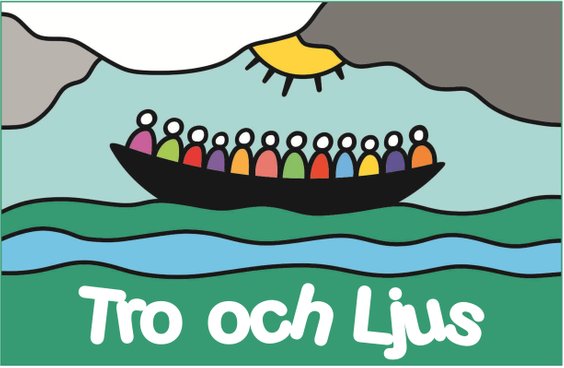 vår logotyp med båten och de tolv lärljungarna